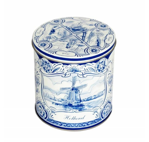 Tin delft blue with stroopwafels  (8 pieces, 250g)